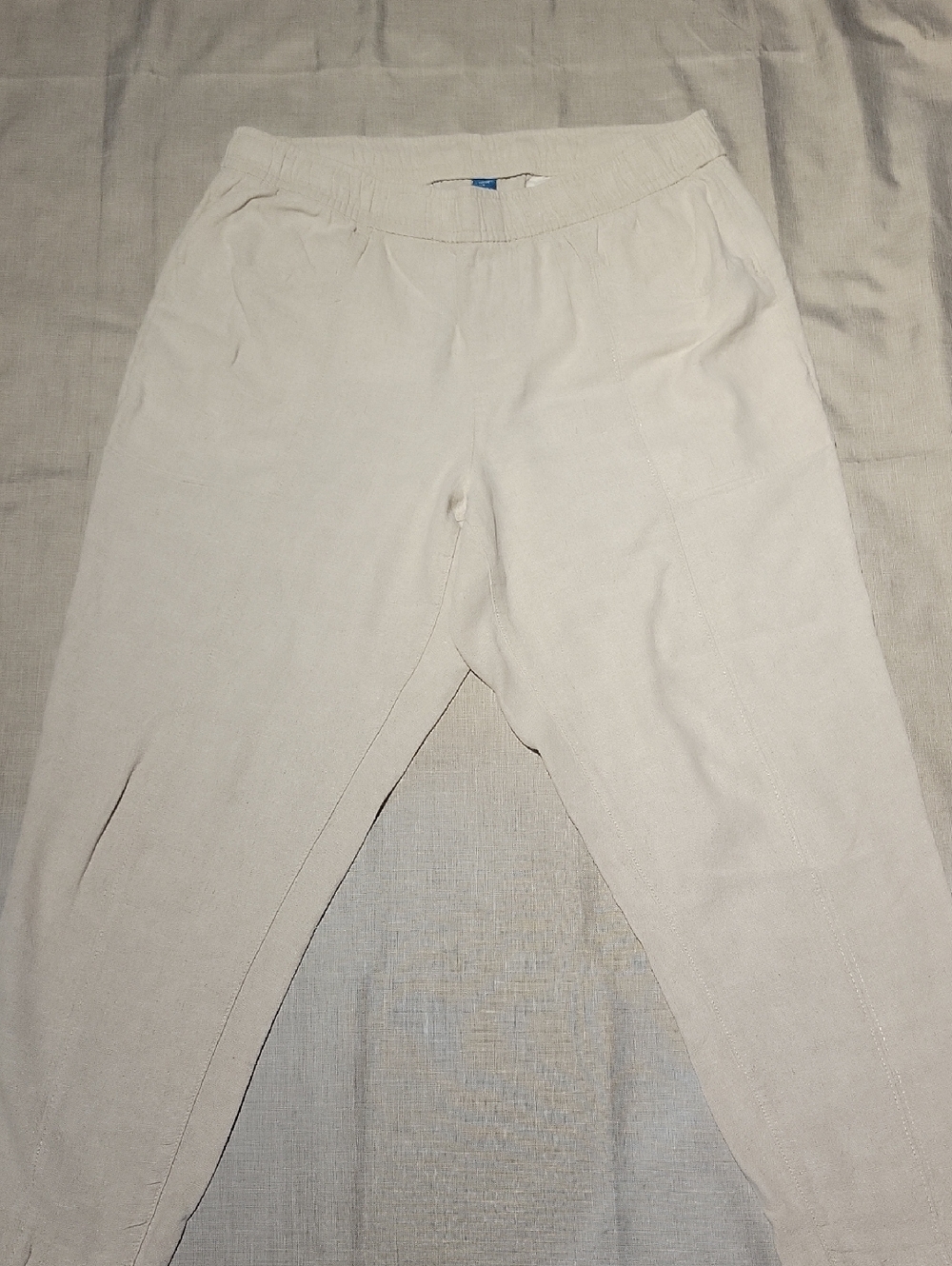 Old Navy Straight Taper High-Rise Pants in Light Beige